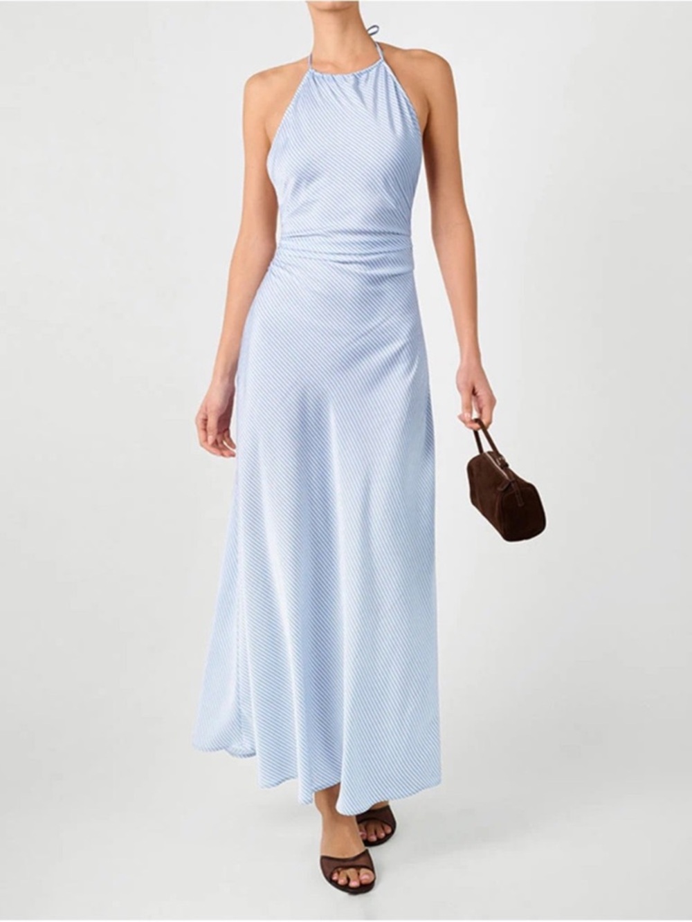 WeWoreWhat Light Blue Halter Maxi Dress